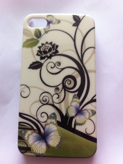 Apple Iphone 4 case groen, vlinders